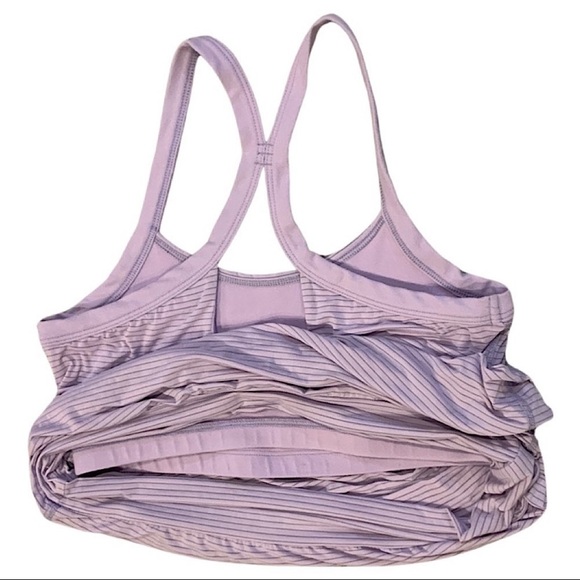Beyond Yoga Lavender stripe shelf bra lightweight racer back top Size: Small - Picture 8 of 11